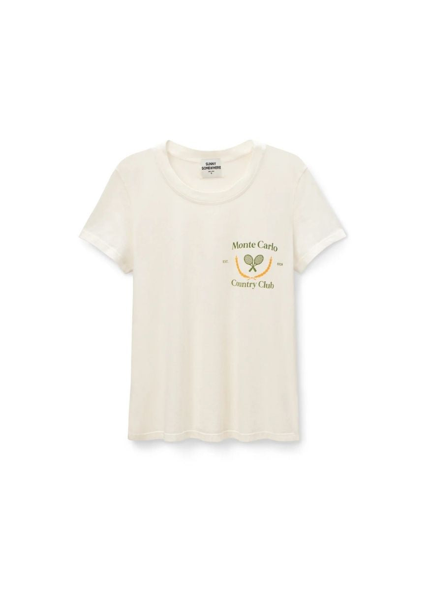 Sunny Somewhere Monte Carlo Tee in Off White