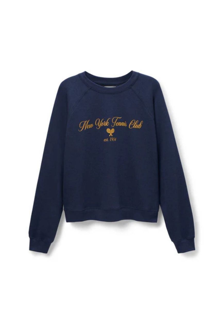 Sunny Somewhere NY Tennis Club Sweatshirt in Navy