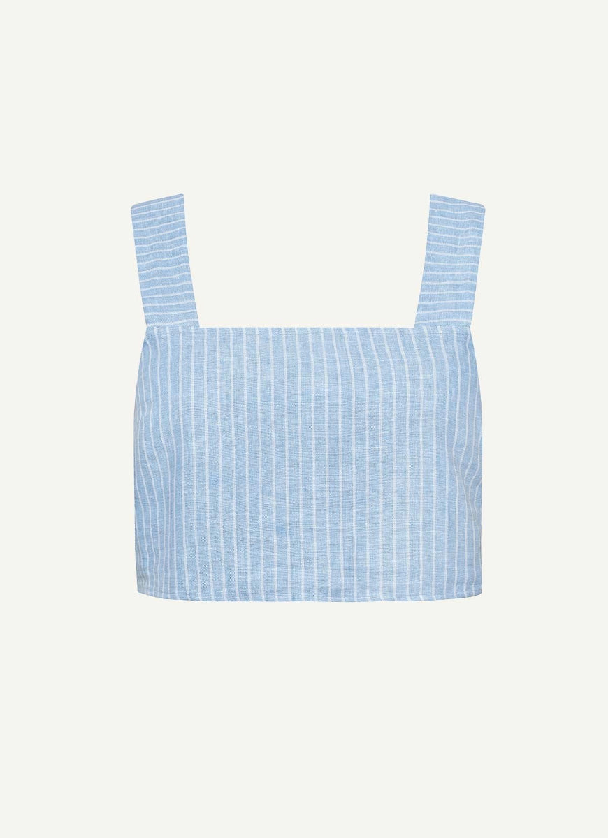 Vitamin A Tallows Crop Top in Summer Stripe Product Shot View