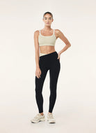 P.E Nation Terrace Sports Bra in Biscuit Full Length Front View