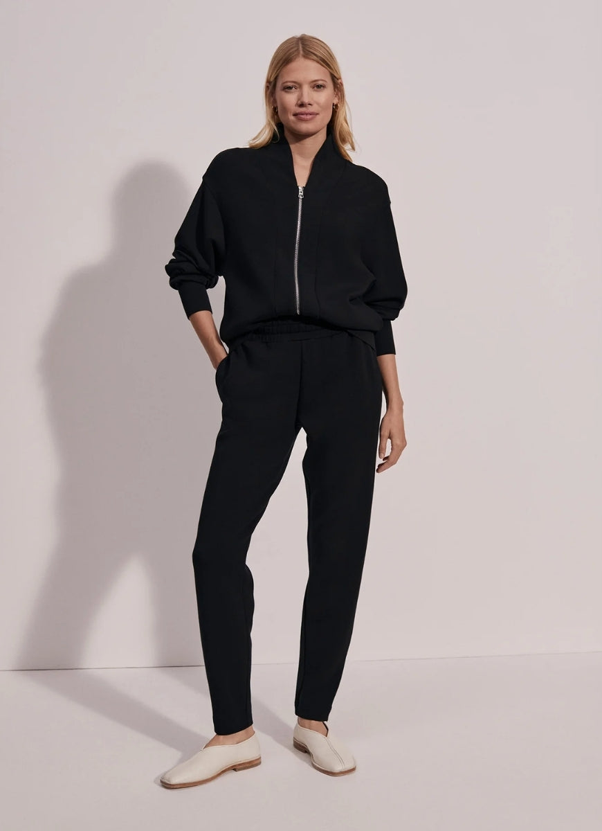 Varley The Slim Zip Hem Pant 29.5” in Black Full Length Front View
