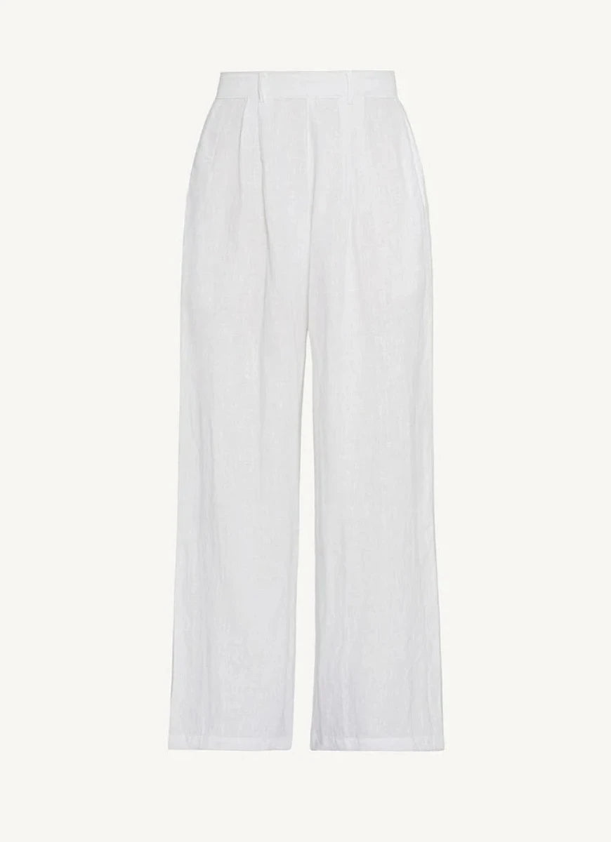Vitamin A The Getaway Linen Pant in White Product Shot View