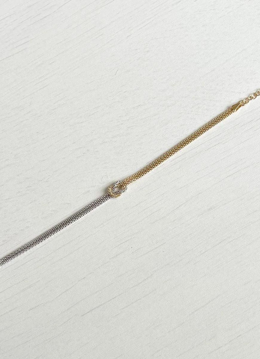 Lo & Co The Knot Bracelet Laying Straight Showing the Knot in the Middle