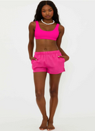 BEACH RIOT Tia Short in Bright Fuchsia Front View