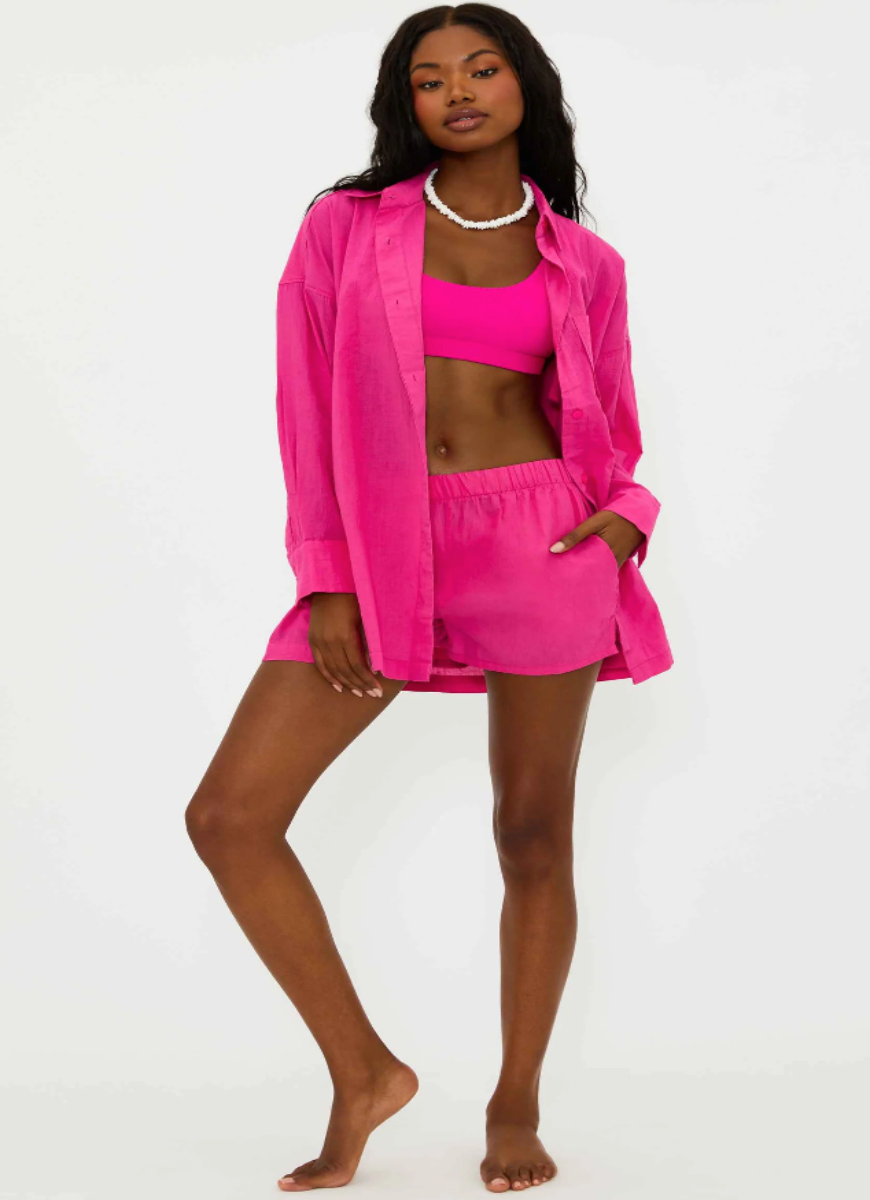 BEACH RIOT Tia Short in Bright Fuchsia