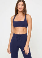 LSPACE Uppercut Sports Bra in Midnight Blue
