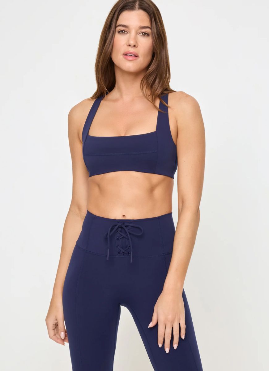 LSPACE Uppercut Sports Bra in Midnight Blue