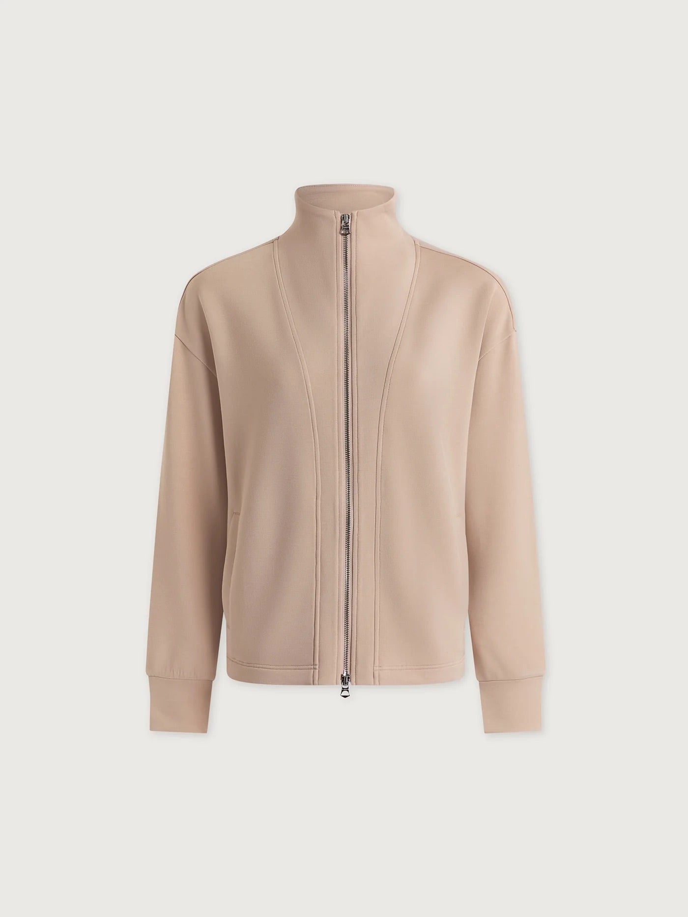 Varley Arlene Zip Through Sweatshirt in Mushroom Product Shot View