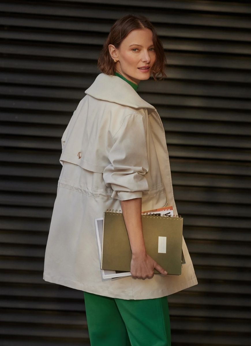 Varley Beckton Utility Jacket in Birch Side and Back View