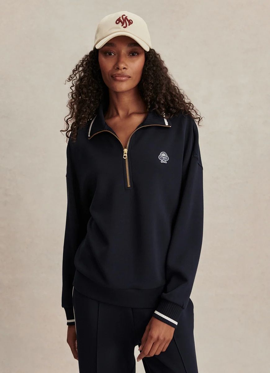 Varley Bertie Half Zip Sweatshirt in Navy
