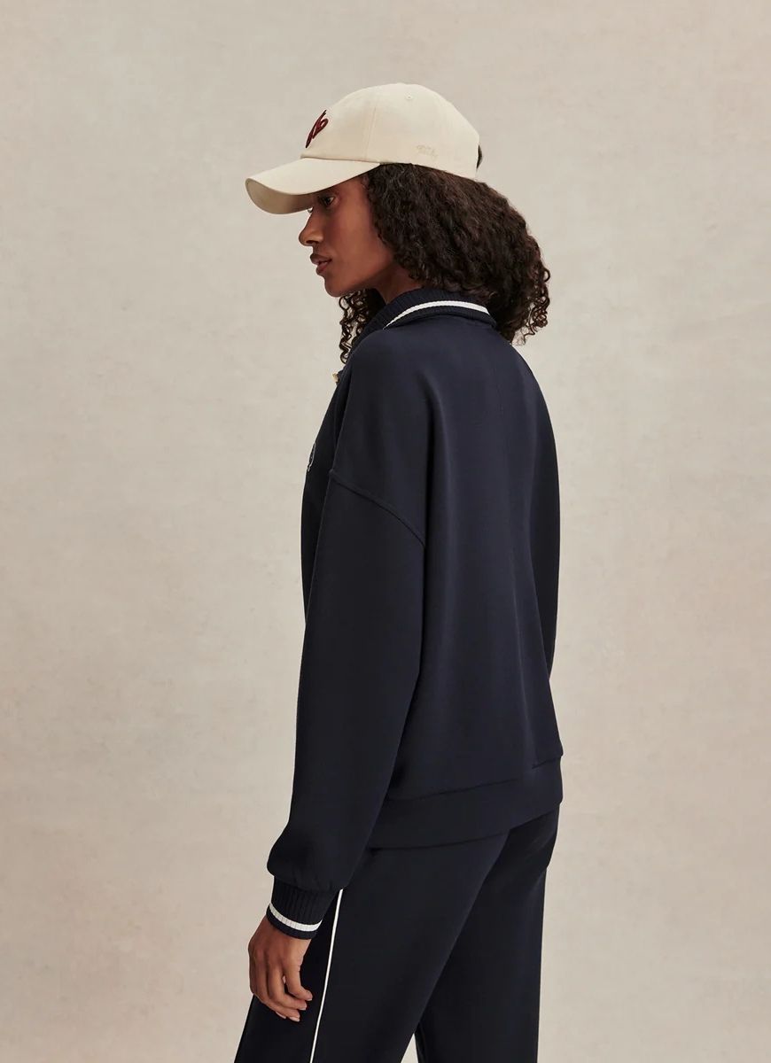 Varley Bertie Half Zip Sweatshirt in Navy Side View