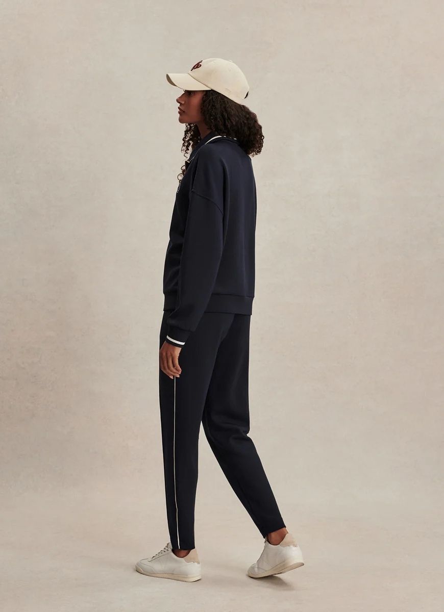 Varley Bertie Half Zip Sweatshirt in Navy Full Length Side View