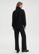 Varley Davidson Sweat Half Zip in Black Full Length Back View
