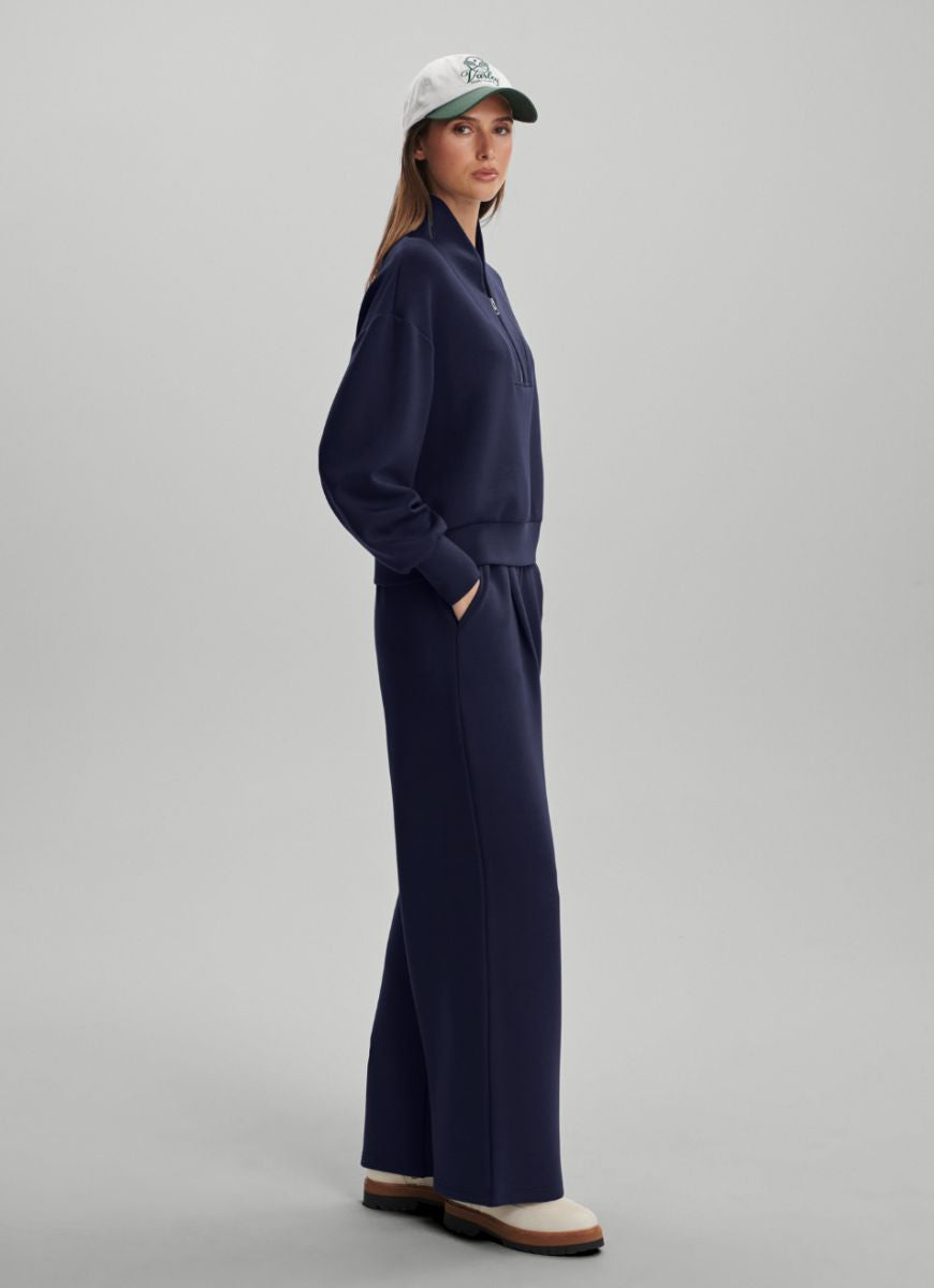 Varley Davidson Sweatshirt in Blue Nights Full Length Side View