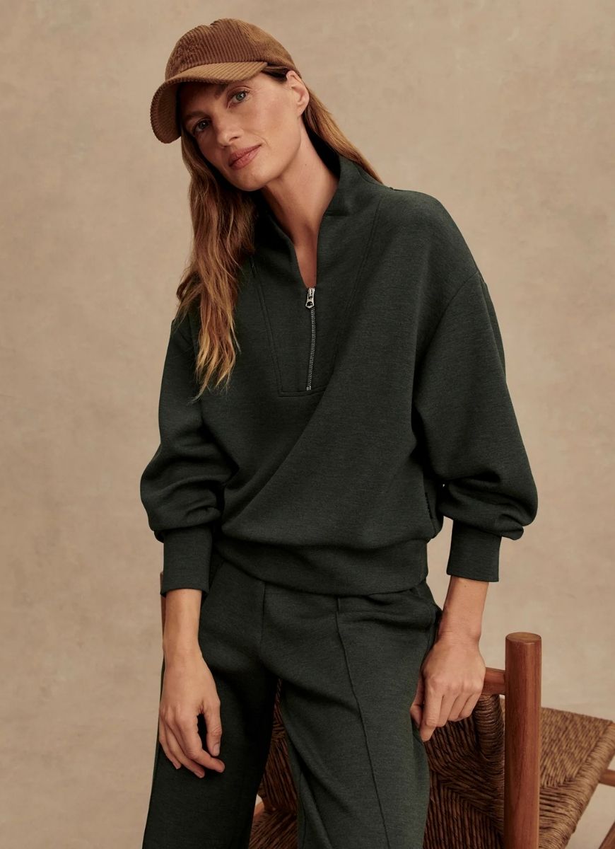 Varley Davidson Sweatshirt in Olive Marl