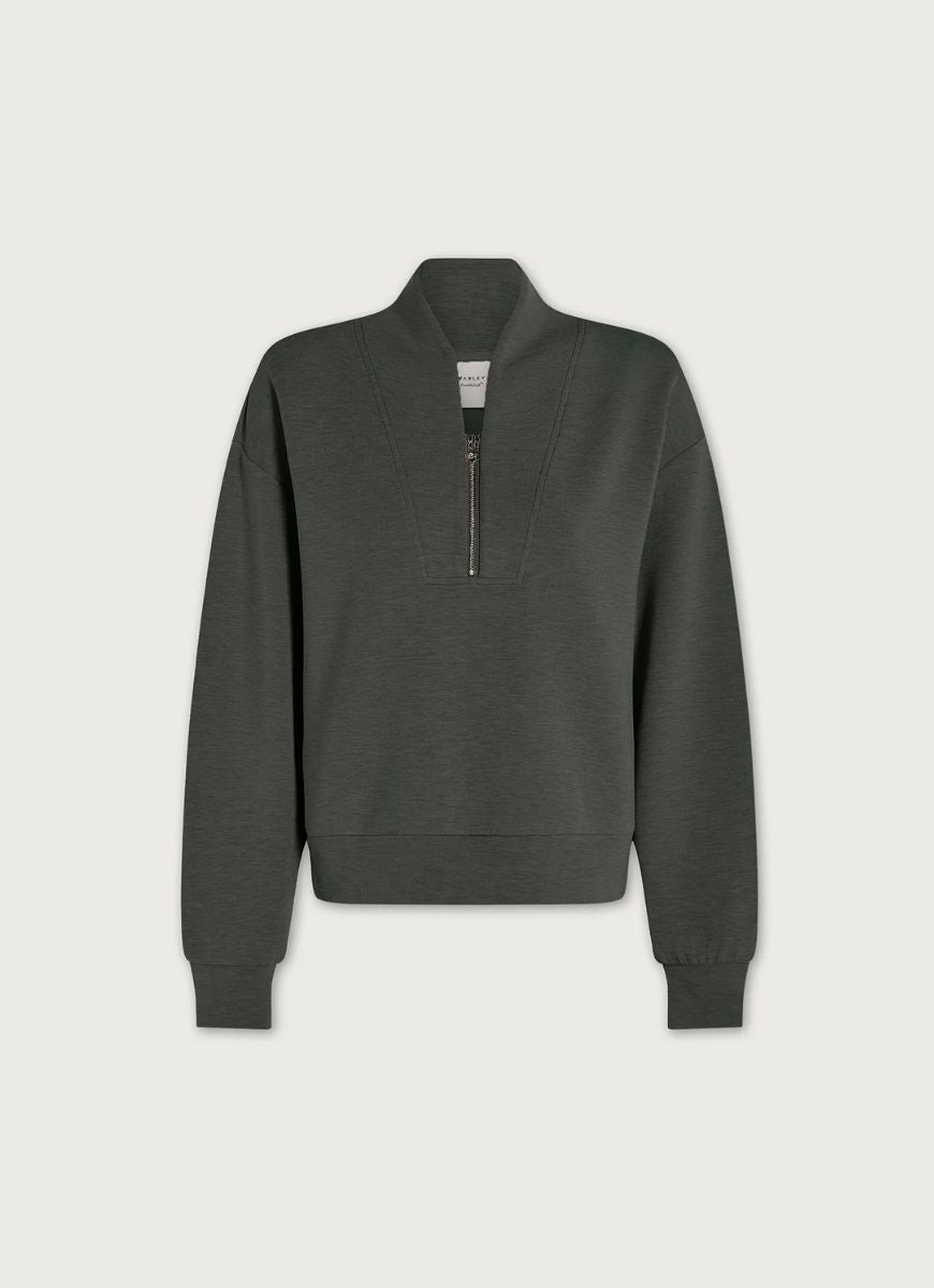 Varley Davidson Sweatshirt in Olive Marl Product Shot View