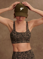 Varley Freesoft Cori Sports Bra in Brown Contrast Cheetah Front View