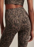 Varley Freesoft High Rise Legging 25” in Brown Contrast Cheetah Close Up Back View