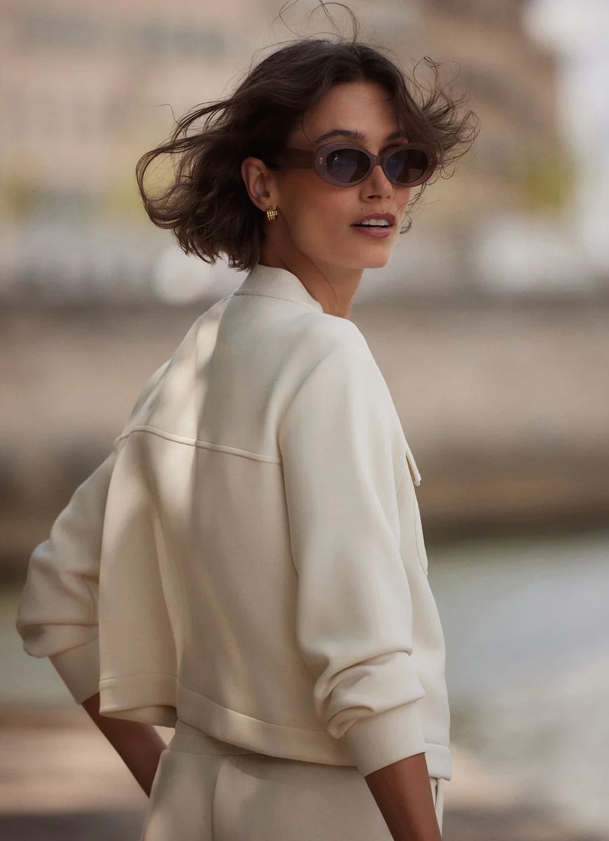 Varley Hartwell Button Through Sweat Jacket in Pristine Back View