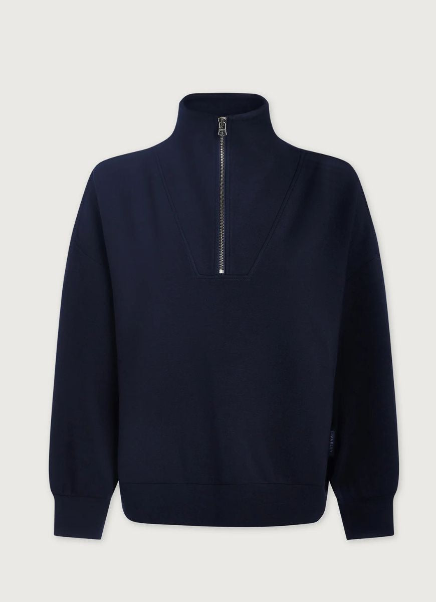 Varley Hawley Half Zip Sweatshirt in Navy Product Shot View