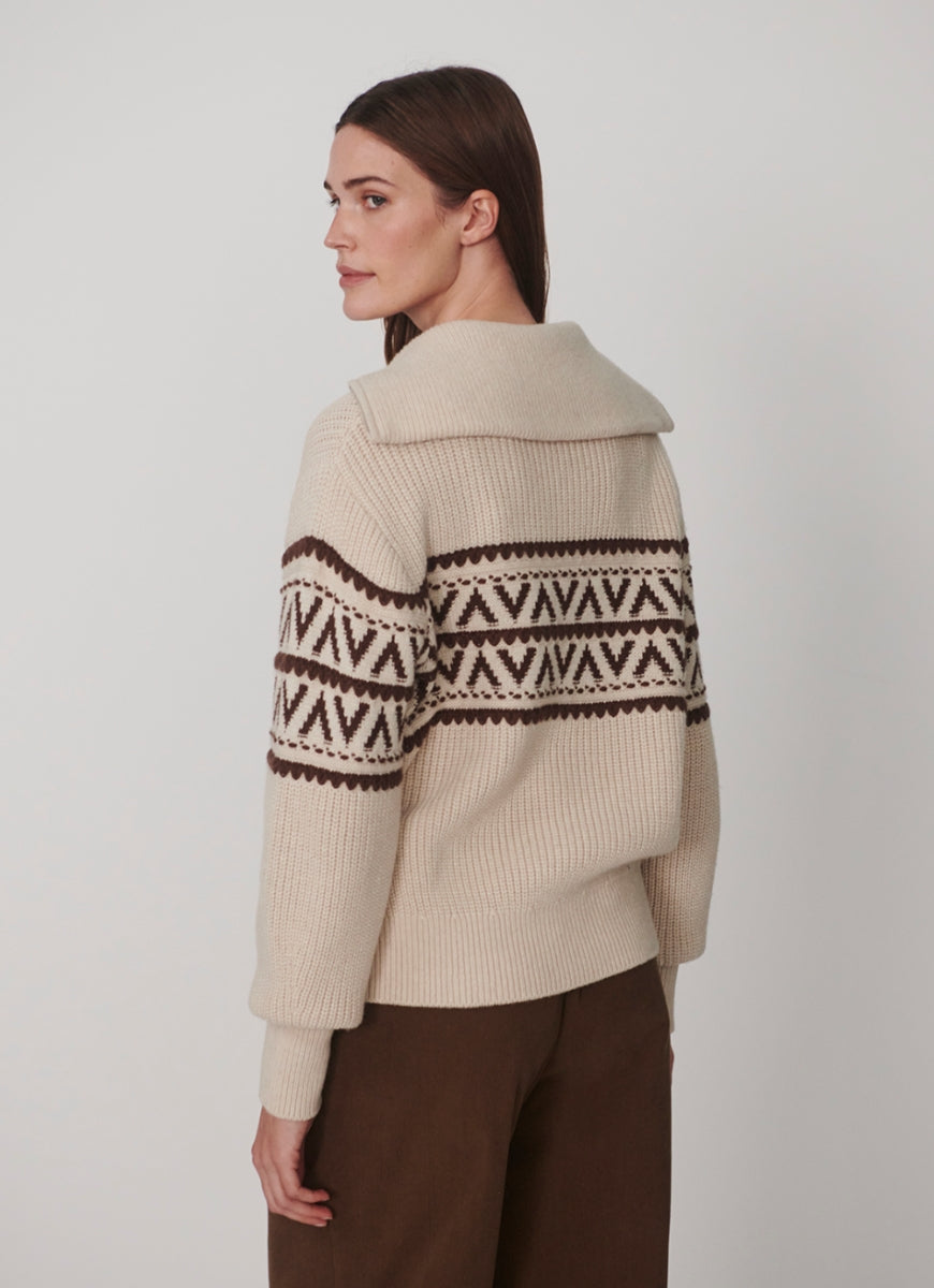 Varley Hopkin Half Zip Sweater in Oat Milk