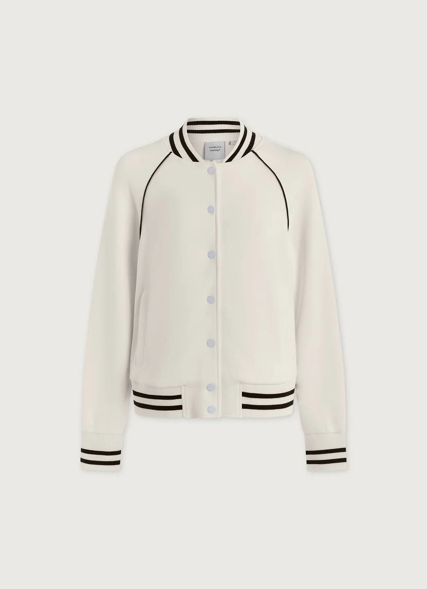 Varley Jepson Club Jacket in White Product Shot View