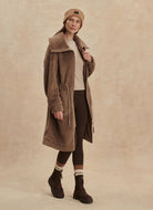 Varley Logan Sherpa Coat in Ash Taupe Full Length Front View