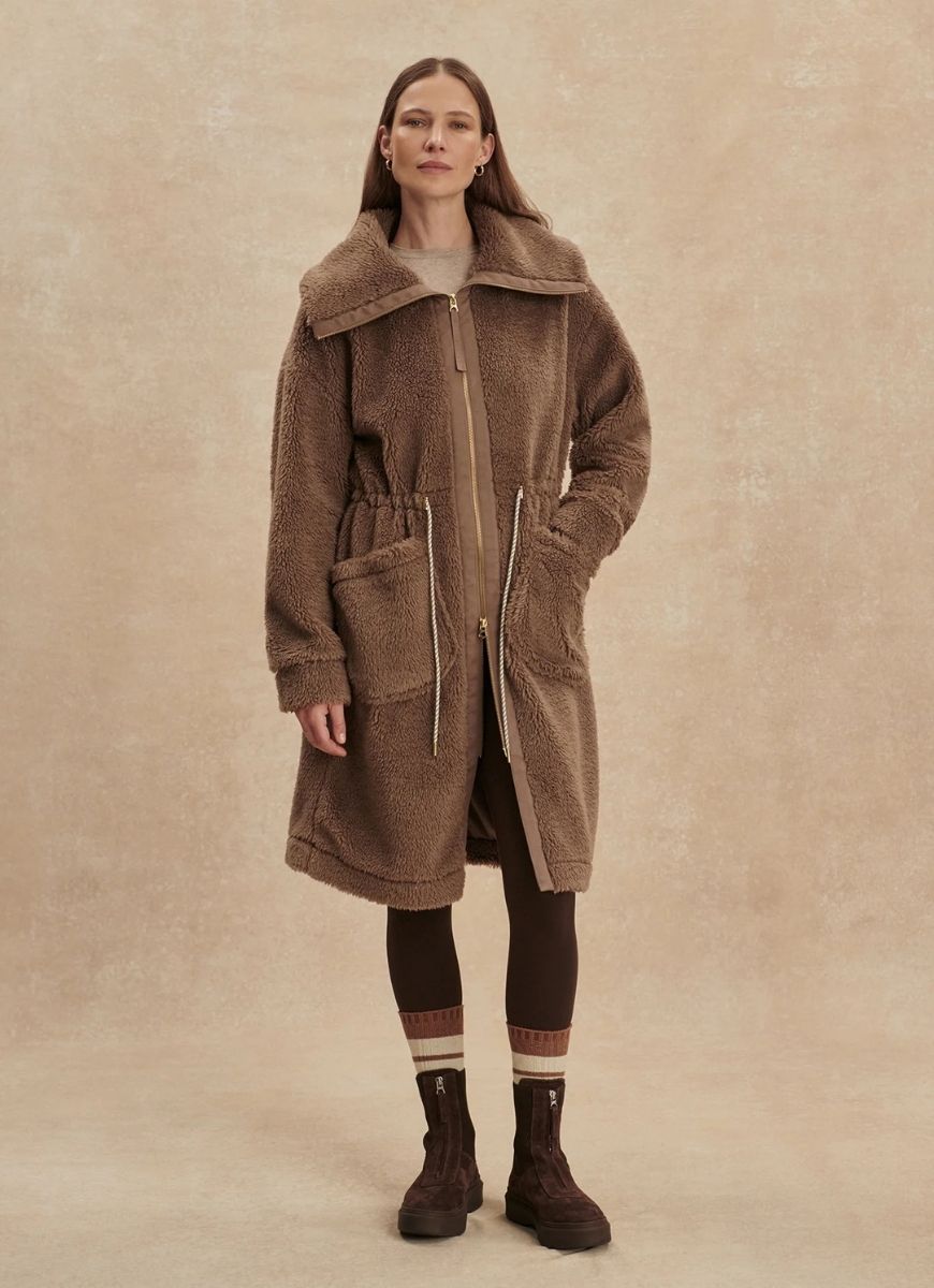Varley Logan Sherpa Coat in Ash Taupe