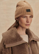 Varley Logan Sherpa Coat in Ash Taupe Close Up Front View of Collar