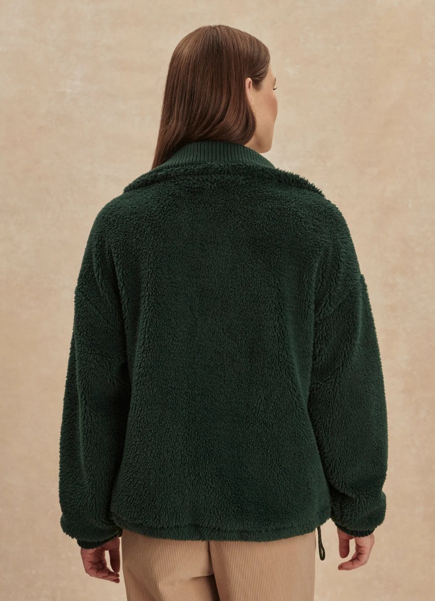 Varley Lowell Sherpa Jacket in Pine Grove Back View