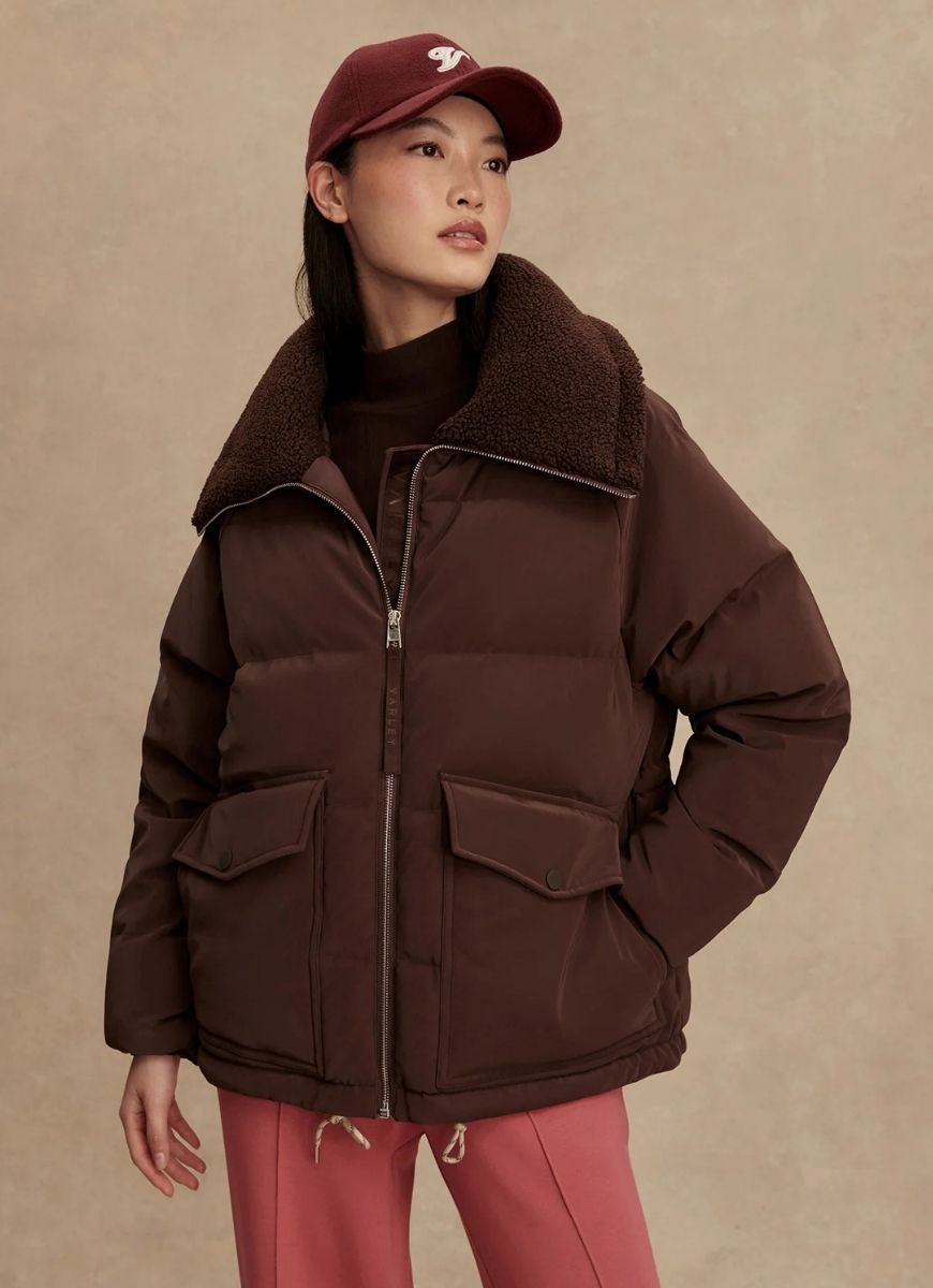 Varley The Roseville Down Jacket in Coffee Bean