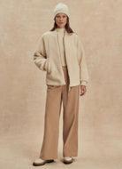Varley Serina Reversible Quilt Jacket in Sandshell Full Length Front View