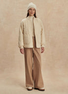 Varley Serina Reversible Quilt Jacket in Sandshell Alternate Full Length Front View