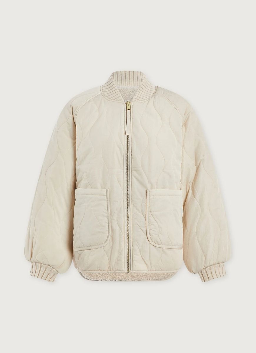 Varley Serina Reversible Quilt Jacket in Sandshell Product Shot View