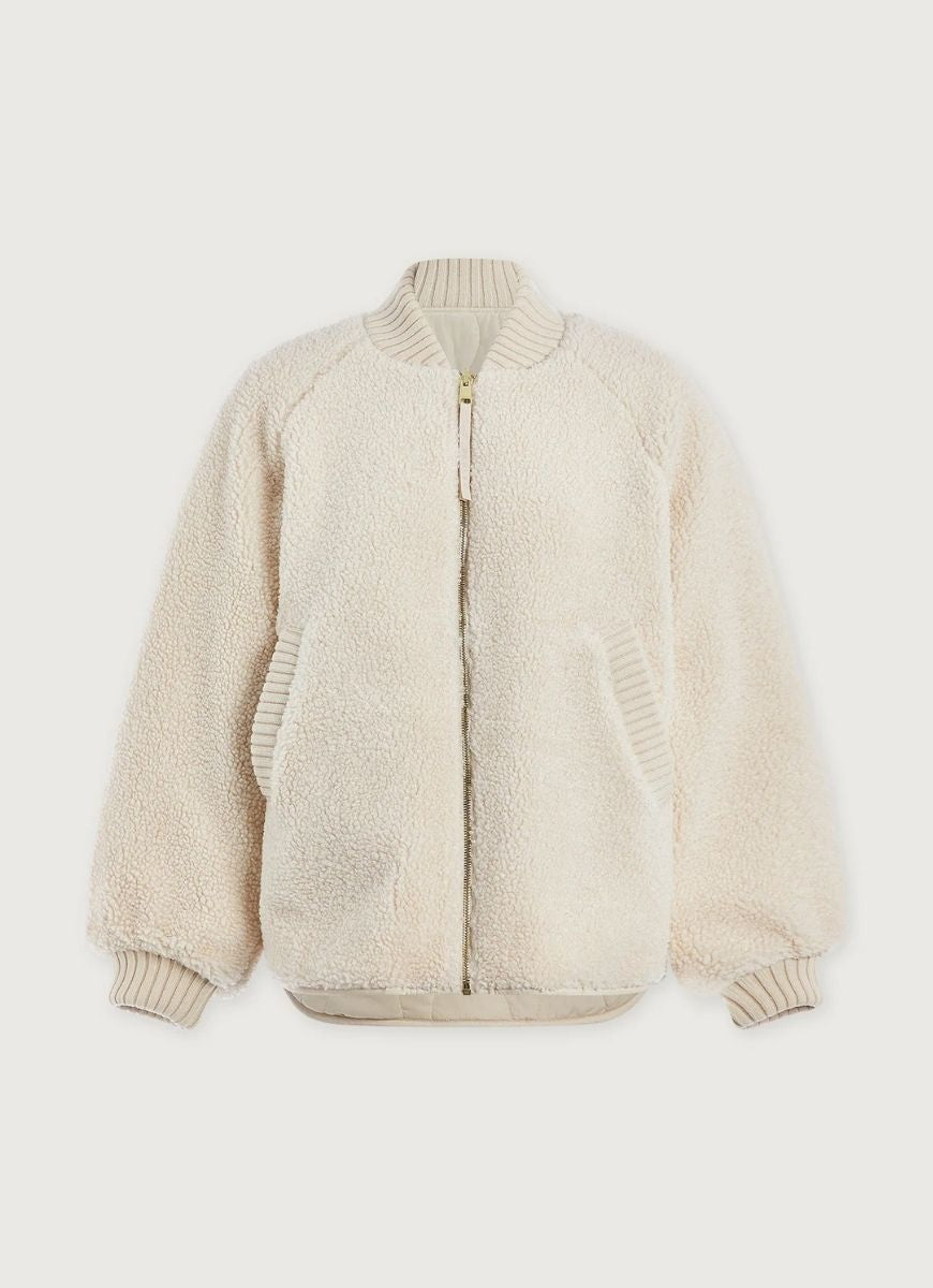 Varley Serina Reversible Quilt Jacket in Sandshell Product Shot View of Reverse Side