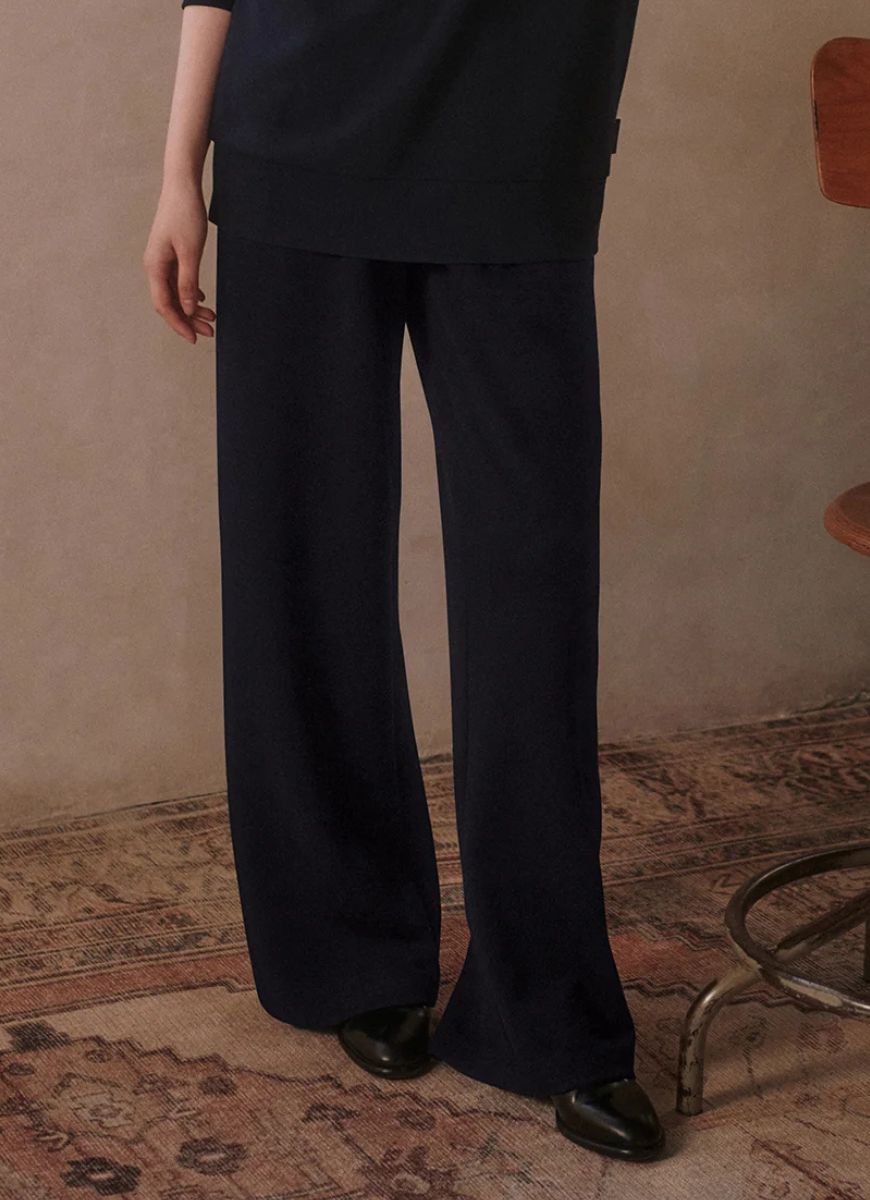 Varley The Extra Wide Leg Pant 29.5" in Navy Front View