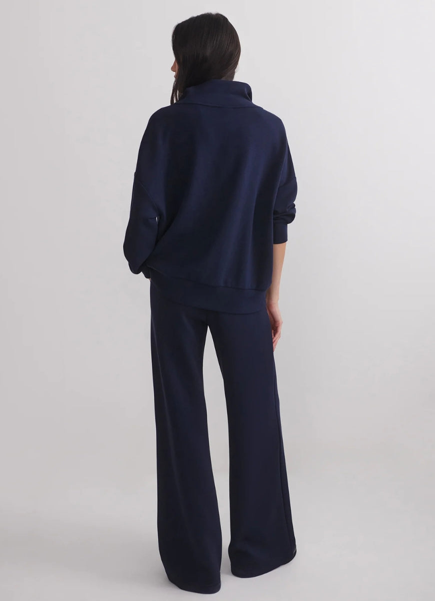 Varley The Extra Wide Leg Pant 29.5" in Navy Full Length Back View