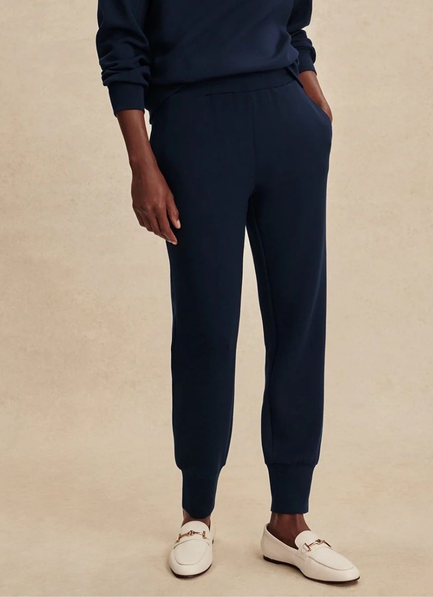 Varley The Slim Cuff Pant 27.5" in Navy Front View