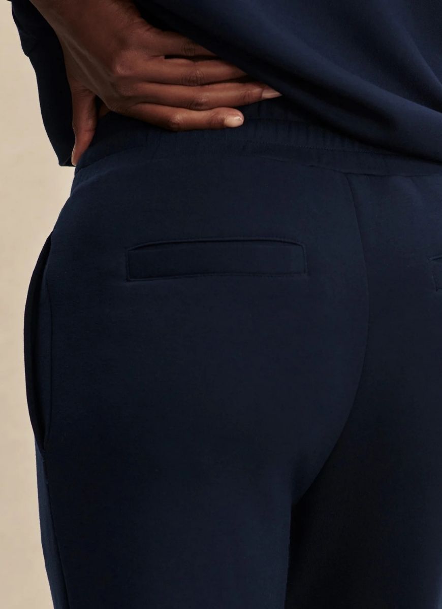 Varley The Slim Cuff Pant 27.5" in Navy Close Up Back View
