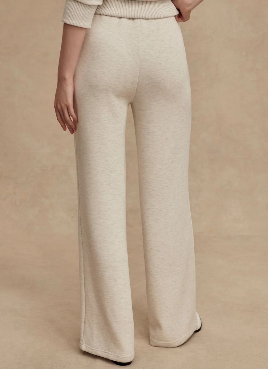 Varley The Wide Leg Pant 28” in Ivory Marl Back View