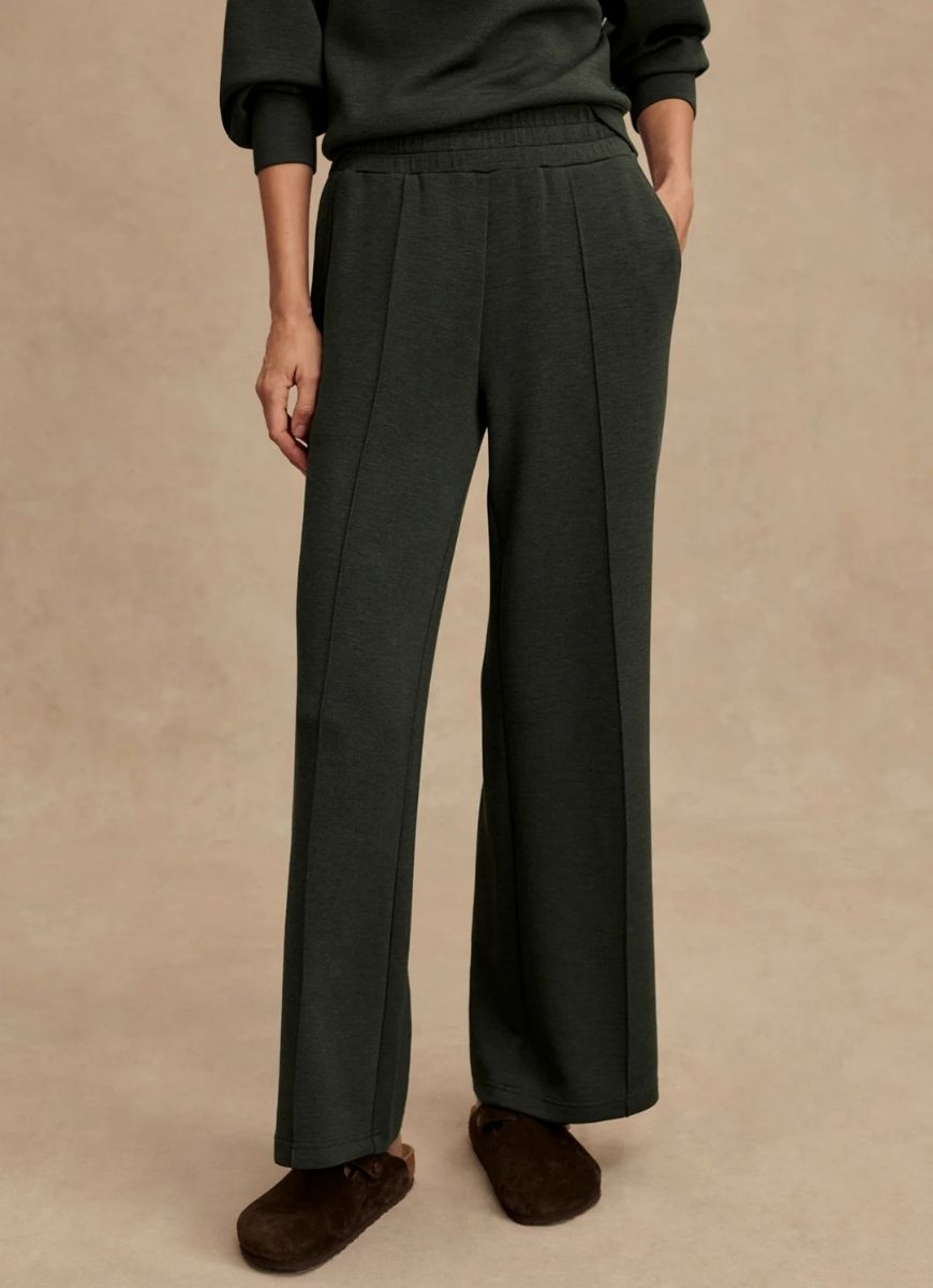 Varley The Wide Leg Pant 30” in Olive Marl