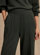 Varley The Wide Leg Pant 30” in Olive Marl Close Up Front View