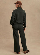 Varley The Wide Leg Pant 30” in Olive Marl Full Length Back View