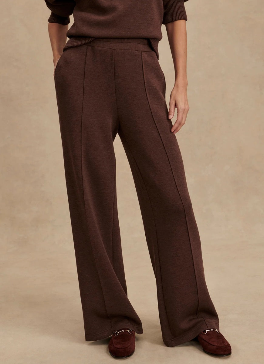 Varley The Wide Leg Pant 30” in Coffee Bean Marl