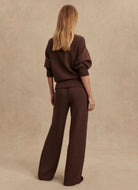 Varley The Wide Leg Pant 30” in Coffee Bean Marl Full Length Back View