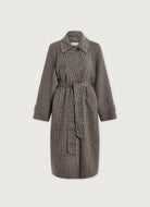 Varley Tomlinson Belted Long Coat in Deep Taupe/Sandshell Puppytooth Product Shot View