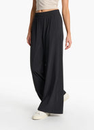Vuori Women's Villa Wide Leg Pant in Black Front View