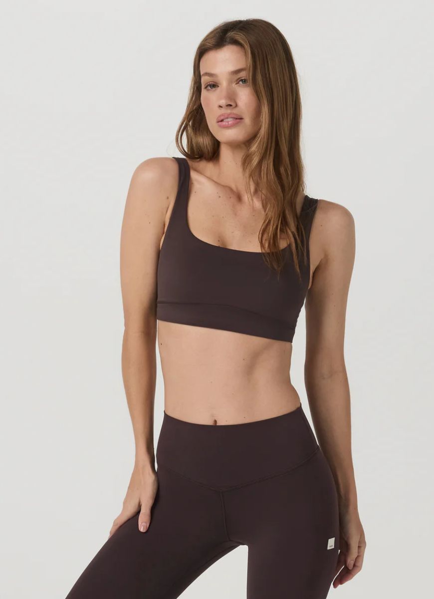Vuori AllTheForm™ Sports Bra in French Roast Front View