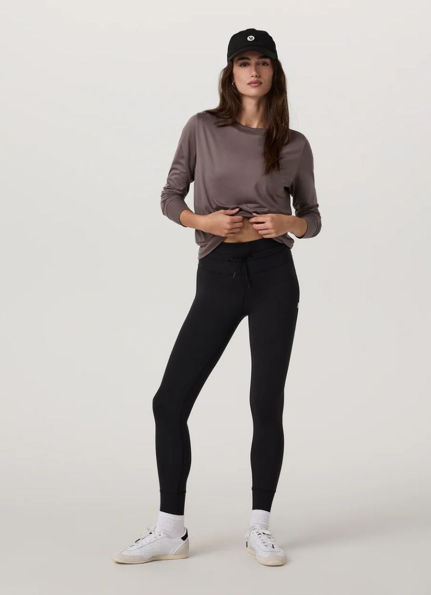 Vuori Women's Daydream Long-Sleeve Crew in Huckleberry Full Length Front View