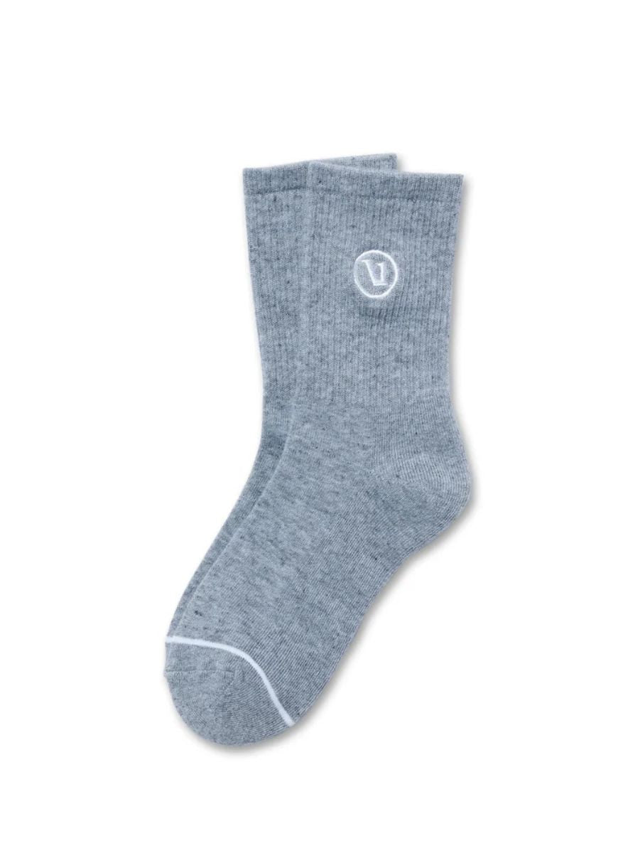 Vuori Half Crew Sock in Heather Grey